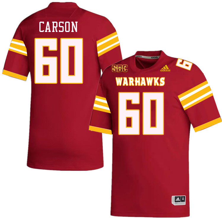 #60 Sam Carson Louisiana-Monroe Warhawks College Football Jerseys Stitched-Red